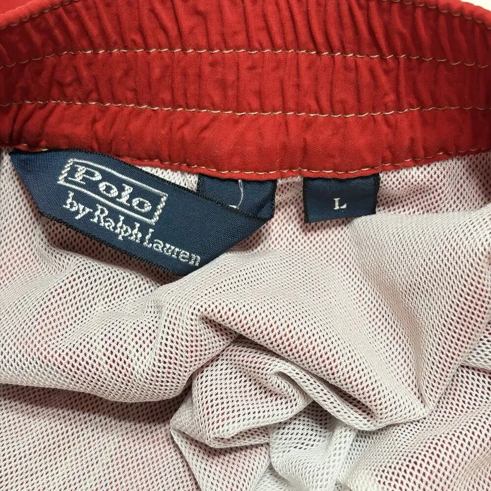 Vintage Polo Ralph Lauren Men’s Swim Trunks Red Pony Logo Mesh Lined Size L